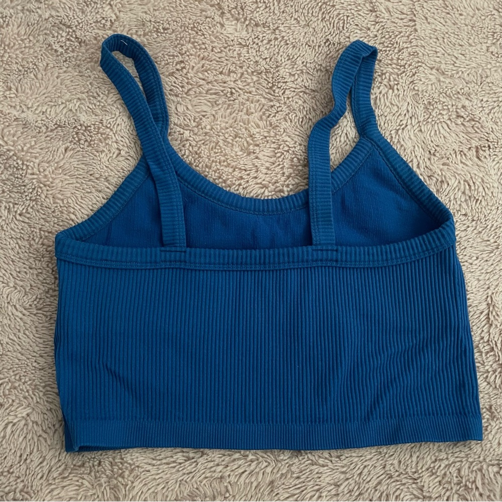 Blue Ribbed Tank Top - Picture 5 of 8